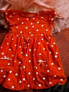 Cute Orange Polka Dot Baby Dress