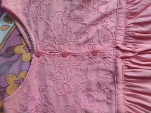 Embroidered Pink Tunic Top