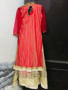Red &amp; Gold Embellished Dress