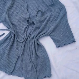 ribbed- knitted cardigan