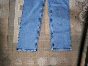 Straight Wide Leg Blue Jeans