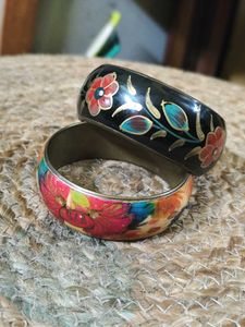 Handpainted Vintage Pure Brass Bangles