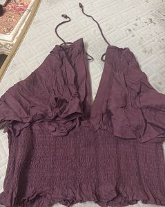Chic Purple Ruffle Top