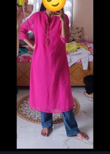 Pink Embroidered Kurti