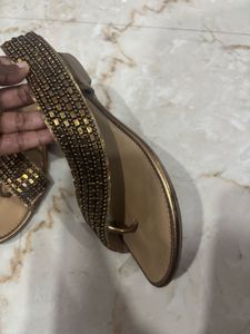 Used Golden Melange Ethnic Sandals Size 3