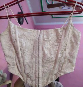 Elegant White Lace Corset Top