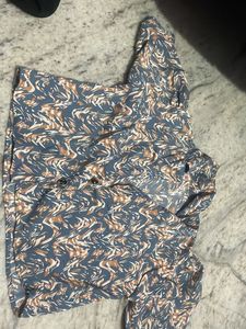 Patterned Long Sleeve Button Down Shirt