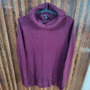 H&amp;M Solid Turtleneck Pullover - Bust 34