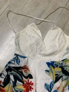 Floral Dress with Lace Top
