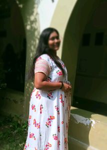 White Stunning Anarkali Kurti With Dupatta