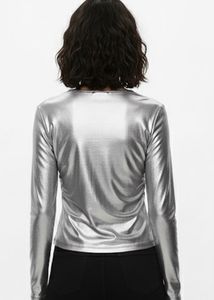 Silver Long Sleeve Top