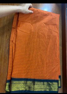 Cotton saree sungudi orange