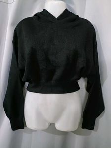 Zara Black Cropped Hoodie 🖤