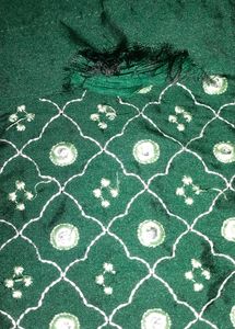 Bottle Green Silk Kurti