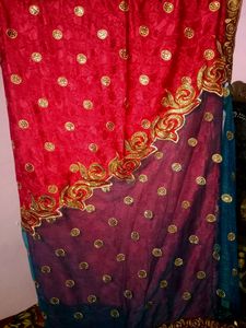 Two Shades Saree With Blouse