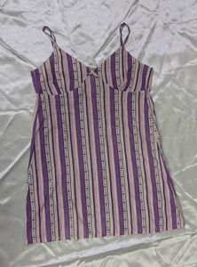 A-line Dress With Hearts And Stripe Print