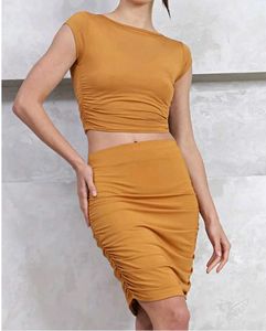 Ruched Mustard Co-ord Set