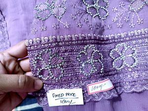 Embroidered jarkan daimond Dress Material