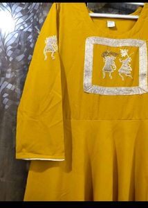 yellow long kurti
