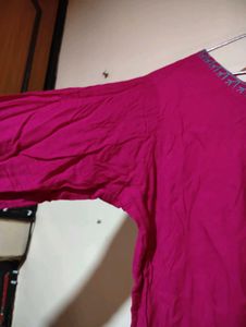 Dark Magenta/ Rose Coloured Short Kurti.
