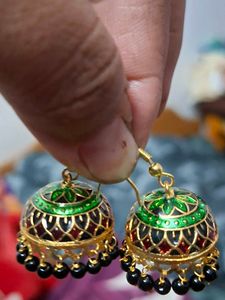 Earring Set - Silver &amp; Green