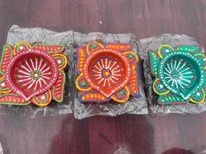 Navratri Nd Diwali Special Clay Diyas (Set of 3)