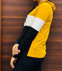 Yellow And Black Block Hoodie