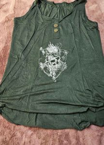 Green Graphic Tank Top