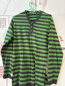 Bottle Green Striped Sweater