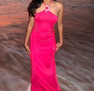 Pink Side Cut Out Detailing Dress🎀