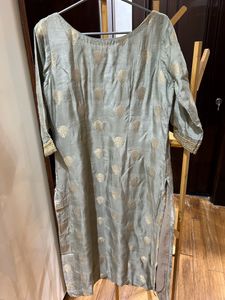 Silver Silk Suit Set