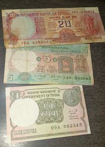 Vintage 20 Rupee Note 5 Ruppes Unique