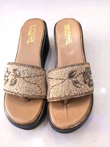 Wow.. Wedges For Women New Pair ...Size-39-40-41 Soft N Comfortable Heels..Rose Gold Colour Is Also Available
