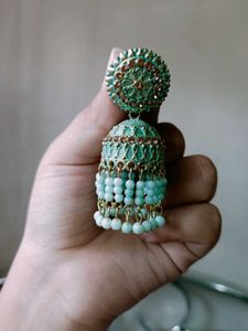 Turquoise Jhumka Earrings