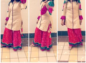Heavy Bandhani Gharara Kurta Set