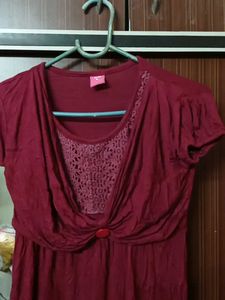 Maroon Crochet Top
