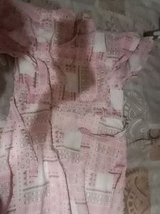 Pink Printed Kurta best for girls one piece