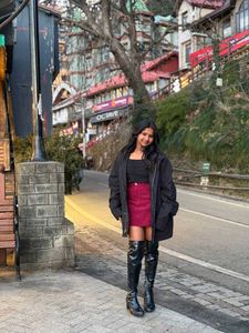 Burgundy Mini Skirt