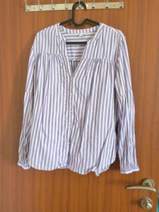 Striped V-Neck Blouse