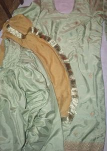 silk creap suit+ dupatta patyala
