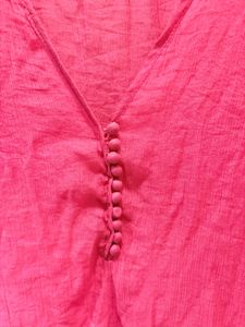 Pink Lace Trim Blouse