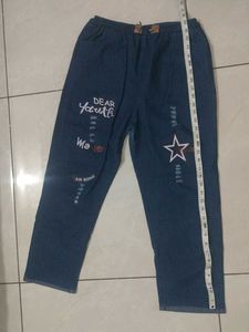 Women Denim Jeans Joggers Elastic Waist Drawstring