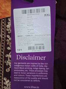 New Libas Silk Blend Burgundy Kurta Set (XXL)