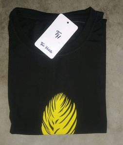 Men&#39;s Black Leaf Printed Full Sleeves T-shirts
