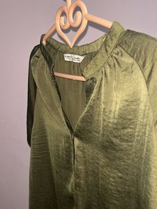 Satin Two Toned Tunic Shirt