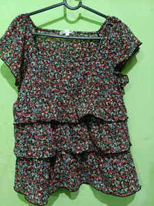 Floral Tiered Ruffle Top