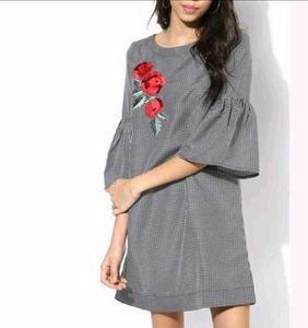 Floral Embroidered Mini Dress