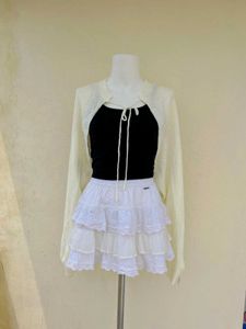 Beige Ribbed Knit Shrug
