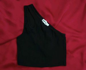 One Shoulder Black Top