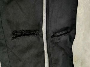 ZARA ripped Black High-Waisted Skinny Jeans
